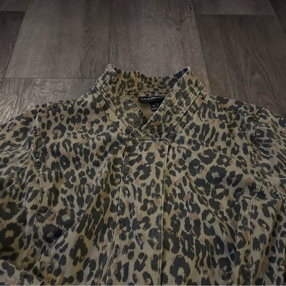 Lane Bryant Cheetah Peplum Utility Moto Twill Jacket Size 3X - Picture 3 of 8